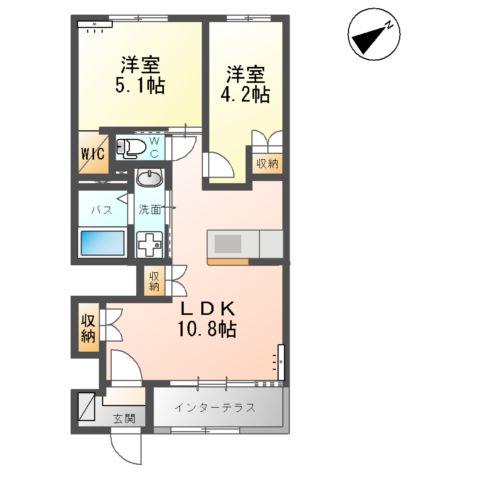 パーク モルデノ(2LDK/1階)の間取り写真