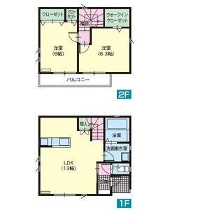 東北本線 間々田駅 徒歩8分 2階建 築7年(2LDK)の間取り写真