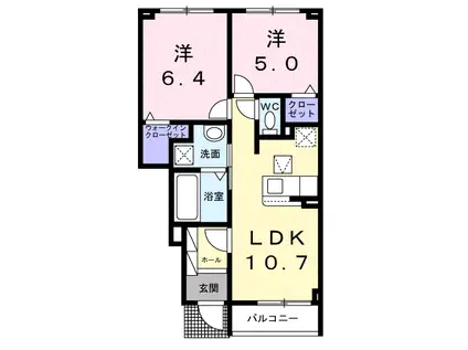 フラワールピナス(2LDK/1階)の間取り写真