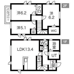 東北本線 間々田駅 徒歩9分 2階建 築9年(3LDK)の間取り写真