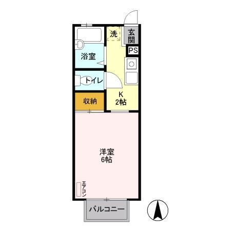 コーポ幸町(1K/1階)の間取り写真