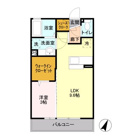 メゾン ド クレール(1LDK/3階)の間取り写真