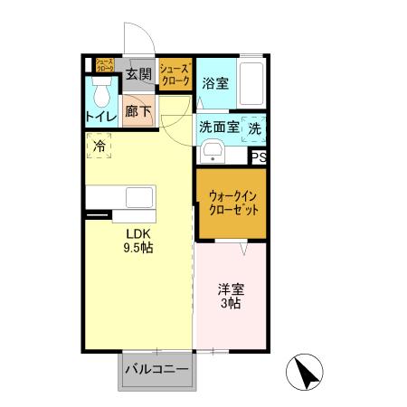 ベラ・ルーチェ(1LDK/2階)の間取り写真