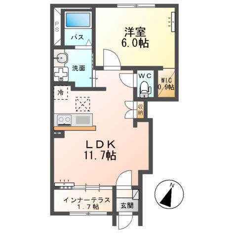 グラン エクシードⅡ(1LDK/1階)の間取り写真