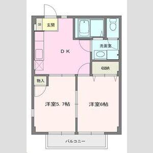 シャンガッセ(2DK/2階)の間取り写真