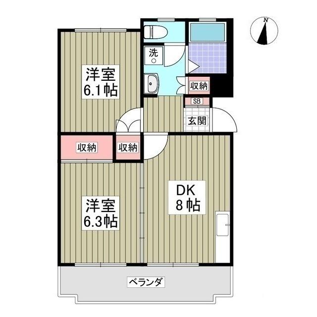 アーバニティ21(2DK/2階)の間取り写真