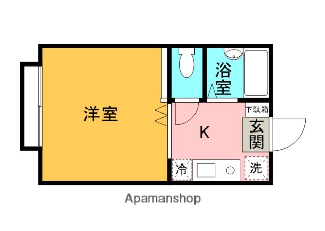 キャンパスルームハーモニー(1K/1階)の間取り写真