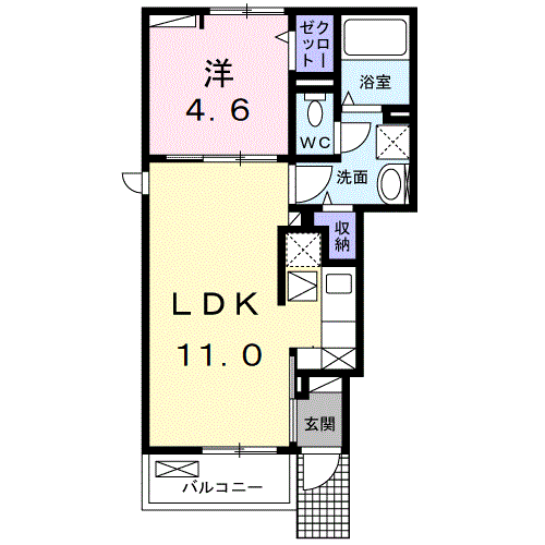 フルール・ド・リス Ⅰ(1LDK/1階)の間取り写真