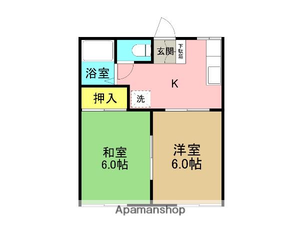 プルトーネ古河(2K/2階)の間取り写真