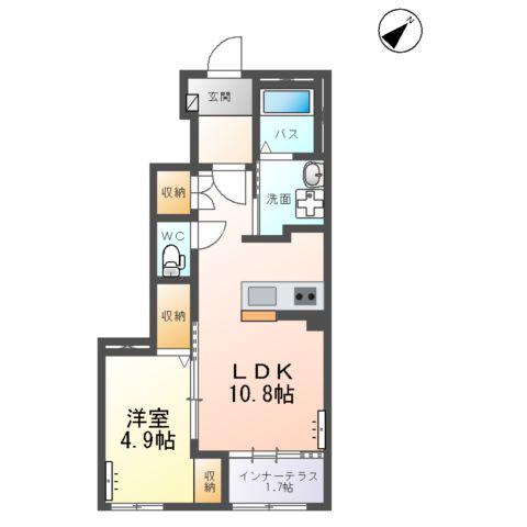 千駄塚アパート(1LDK/1階)の間取り写真