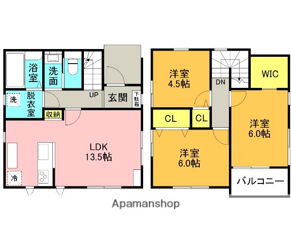 東北本線 古河駅 徒歩7分 2階建 新築(3LDK)の間取り写真