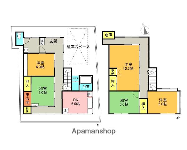 東北本線 古河駅 徒歩7分 2階建 築59年(5DK)の間取り写真
