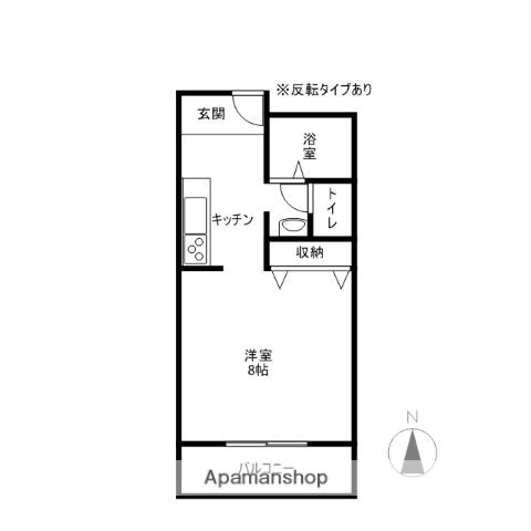 キャッスル諸川 C(1K/2階)の間取り写真