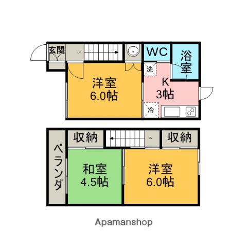 金谷コーポ(3K)の間取り写真