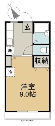 サンプリオールⅡ(1K/1階)の間取り写真