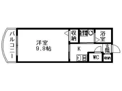 マンションあかやま(1K/1階)の間取り写真