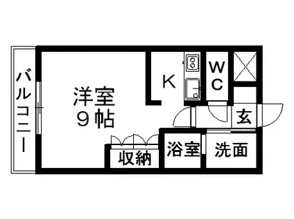 フォレストハイム(1K/2階)の間取り写真