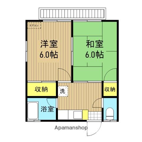 岡田アパート(2K/1階)の間取り写真