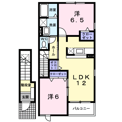 メゾンドリカムⅥ(2LDK/2階)の間取り写真