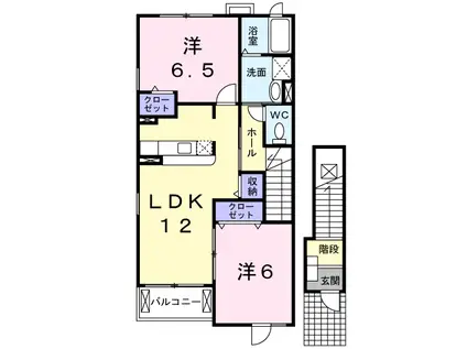 サンローレル A(2LDK/2階)の間取り写真