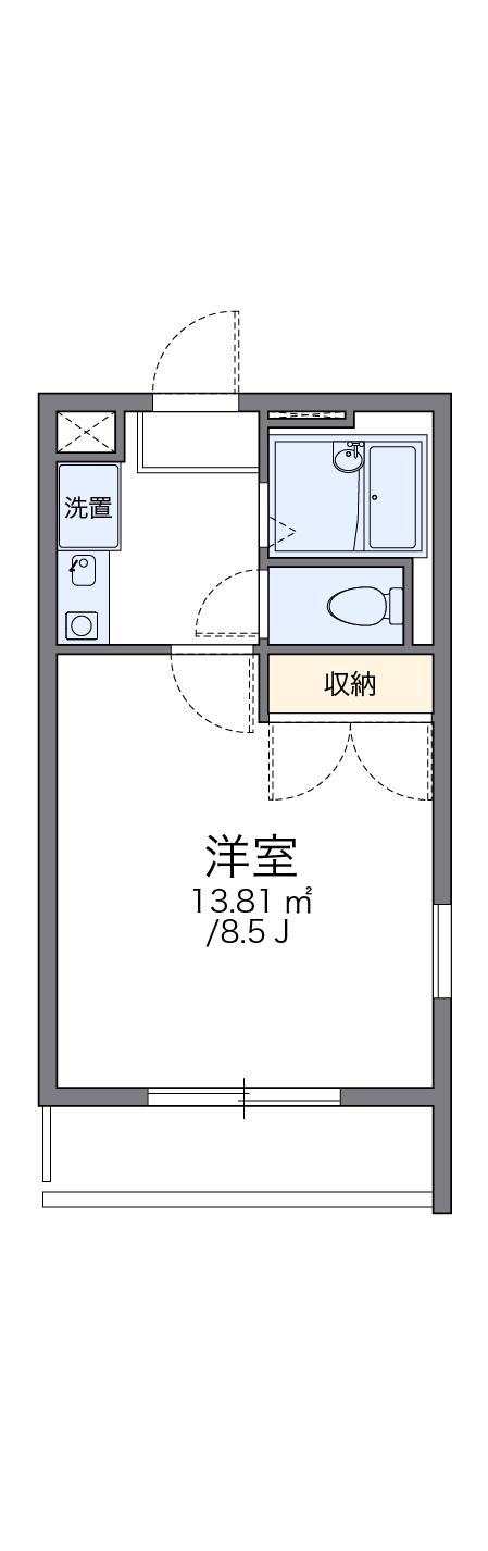 レオパレスミヤケ(1K/1階)の間取り写真