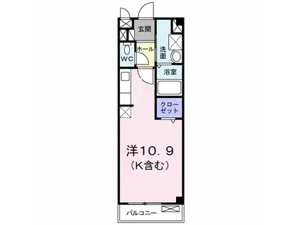 メゾン長岡(ワンルーム/2階)の間取り写真