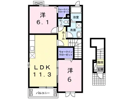 グランツ(2LDK/2階)の間取り写真