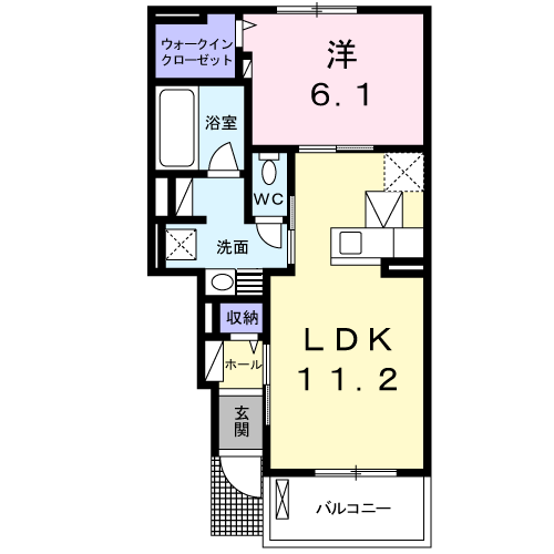 HEART HOUSE Ⅰ(1LDK/1階)の間取り写真