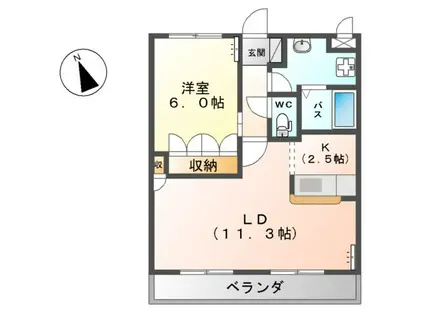 サンクエトワール(1LDK/2階)の間取り写真