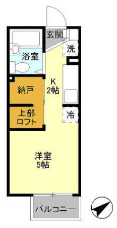 D-ROOM KASUGA(1K/1階)の間取り写真