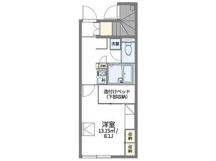 レオパレスHYT Ⅴ(1K/1階)の間取り写真