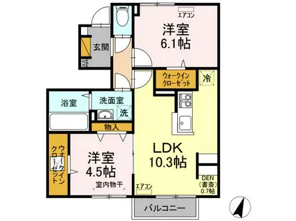 GRAND WINDS TSUKUBA Ⅳ(2LDK/1階)の間取り写真