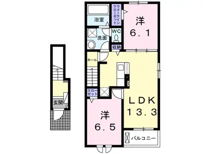 咲くら屋Ⅱ(2LDK/2階)の間取り写真