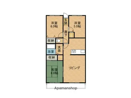 サニーヒルズ堀江(3LDK/4階)の間取り写真