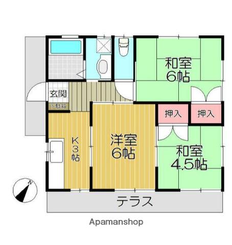 成田線 下総橘駅 徒歩60分 1階建 築28年(3K)の間取り写真