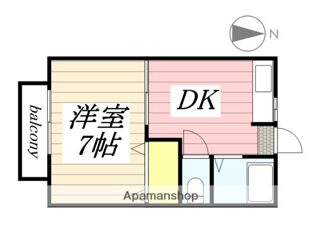 コーポ千鶴(1DK/2階)の間取り写真