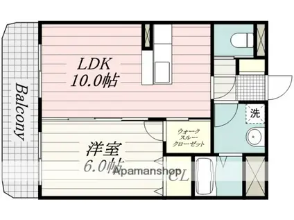 ラフェリアーナ・KISAKI Ⅰ/Ⅱ(1LDK/3階)の間取り写真