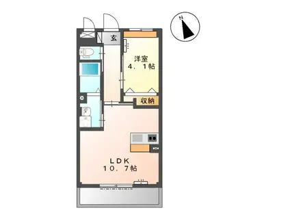 ラポール(1LDK/1階)の間取り写真