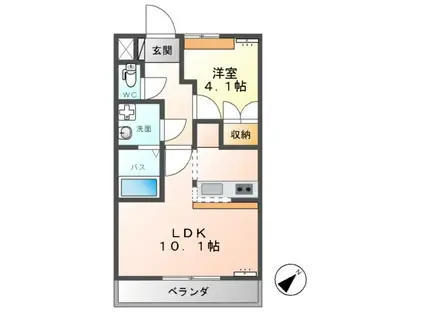 PROGRESS FIRST(1LDK/1階)の間取り写真