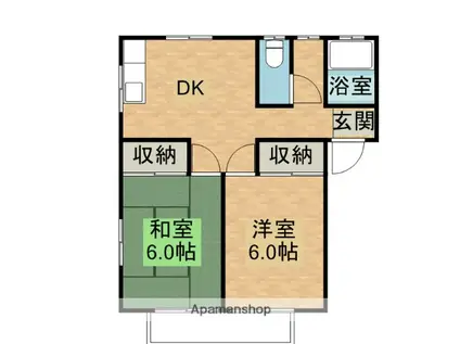 グリーンハイツ太高(2DK/2階)の間取り写真