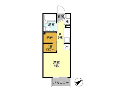 D-ROOM KASUGA(1K/2階)の間取り写真