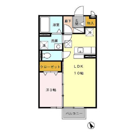 ダイヤファーストS AVE(1LDK/1階)の間取り写真