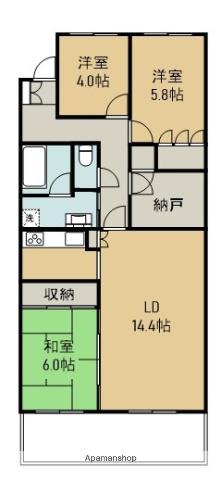 ガーデンヒルズ並木(3SLDK/5階)の間取り写真