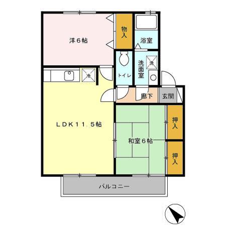 KSパビリオン(2LDK/2階)の間取り写真