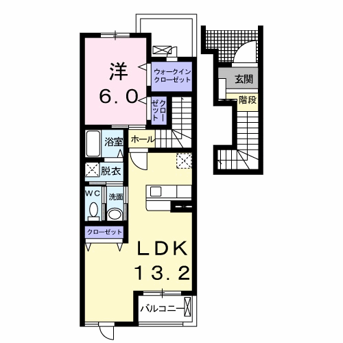 サンライズ(1LDK/2階)の間取り写真