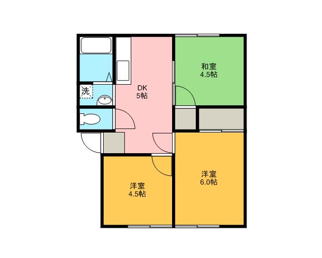 山口コーポ(3DK/1階)の間取り写真