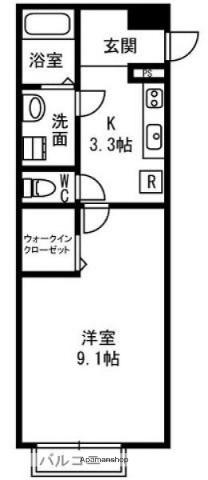 ヴェロクォーレつくば(1K/1階)の間取り写真