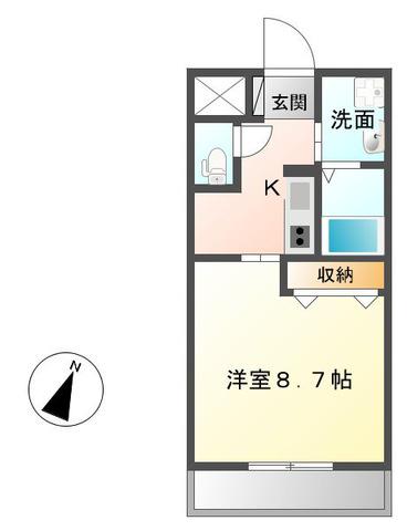 PEAR-COURT5(1K/2階)の間取り写真