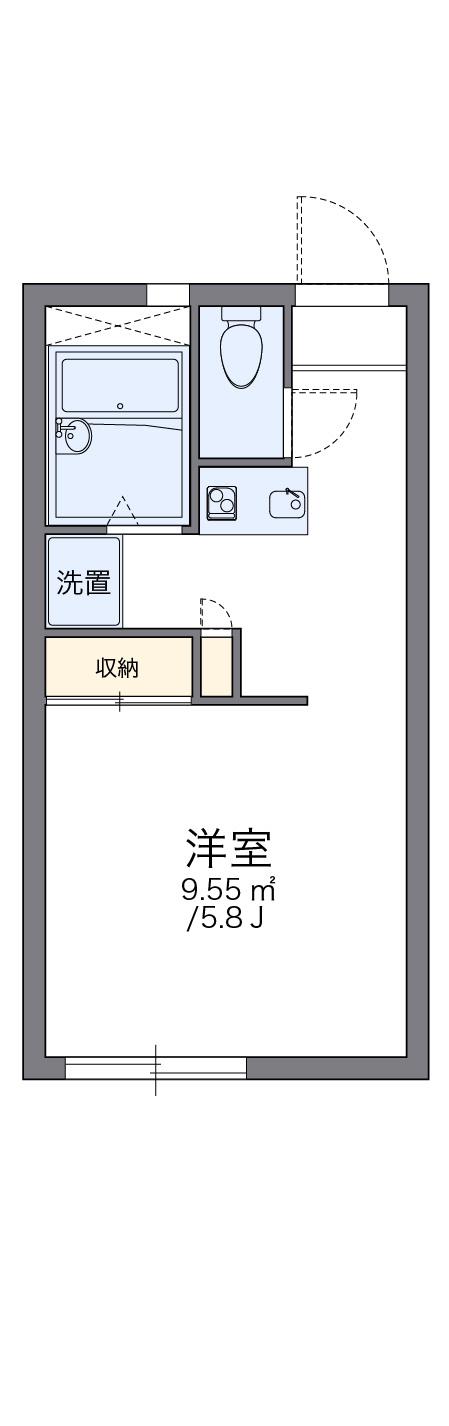 レオパレス錦(1K/1階)の間取り写真