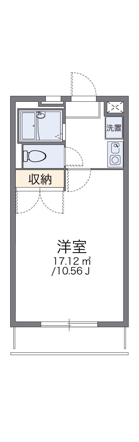 レオパレスクール(1K/1階)の間取り写真